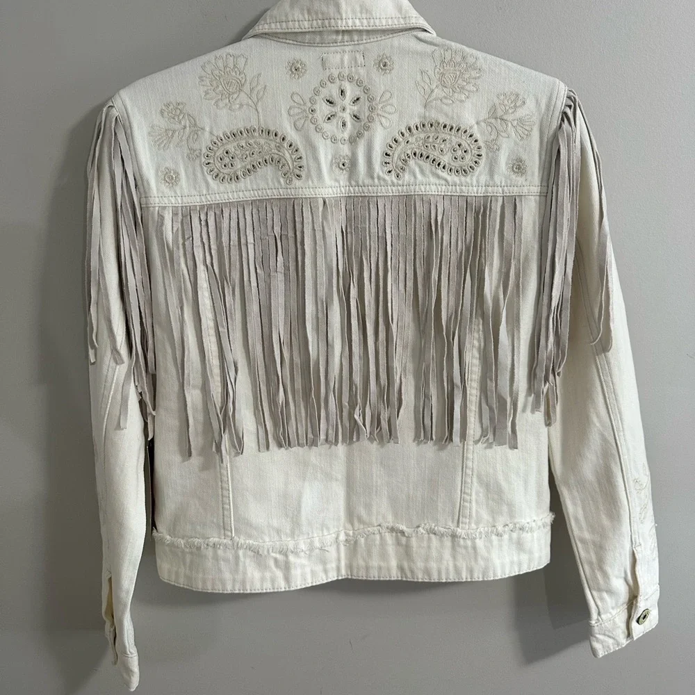 Scully Cream Fringe Jean Jacket - Picture 2 of 6